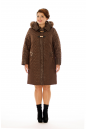 Женское пальто из текстиля с капюшоном, отделка песец 8009972-2