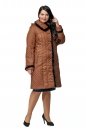 Женское пальто из текстиля с капюшоном, отделка норка 8015917-2