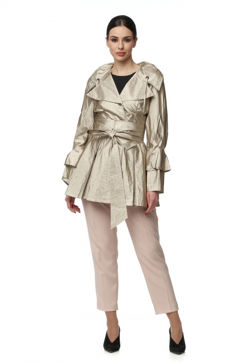 Женское пальто из текстиля с воротником 8016057