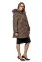 Женское пальто из текстиля с капюшоном, отделка песец 8016419-2
